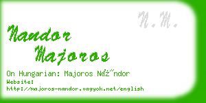 nandor majoros business card